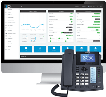 console de gestion du système téléphonique 3cx